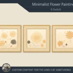 Minimalist Flower Square Painting #3 Sellable Extra C Samtuse963