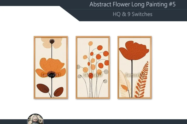 HQ Abstract Flower Long Painting #5 Sellable Extra D Samtuse963