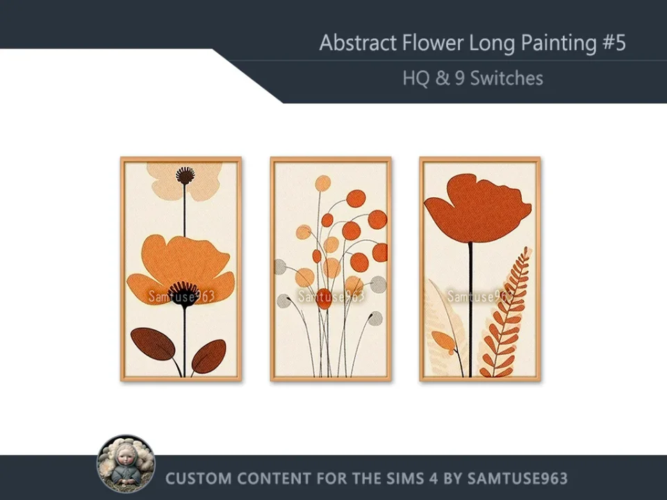 HQ Abstract Flower Long Painting #5 Sellable Extra D Samtuse963
