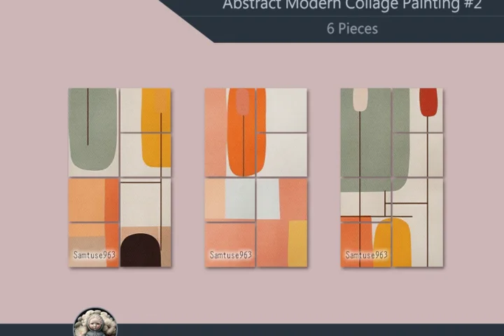 HQ Abstract Modern Collage Painting #2 Samtuse963