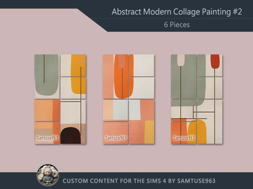 HQ Abstract Modern Collage Painting #2 Samtuse963