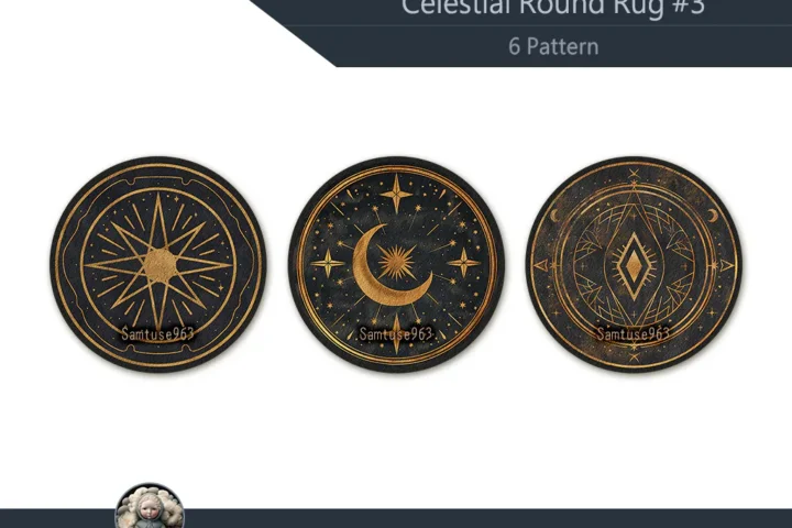 Celestial Round Dance Rug #3 Samtuse963