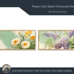 HQ Flower Color Sketch Horizontal Painting #2 Samtuse963