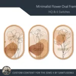 HQ Minimalist Flower Oval Frame #2 Samtuse963