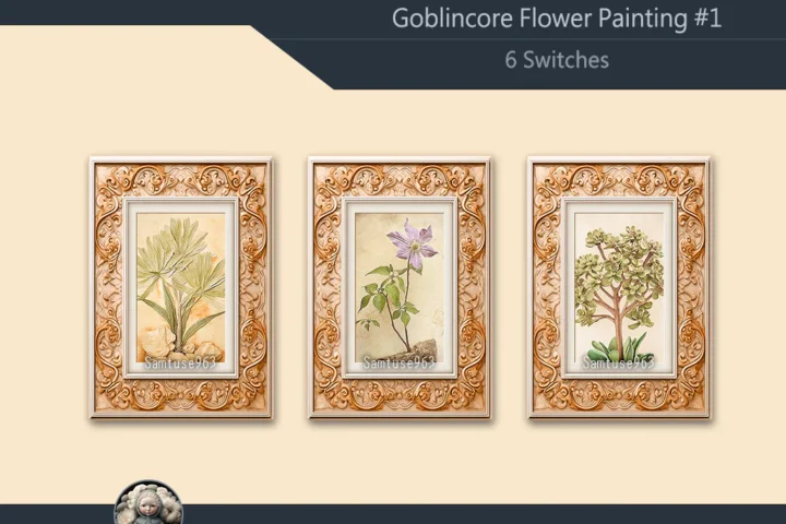 Goblincore Flower Painting #1 Samtuse963