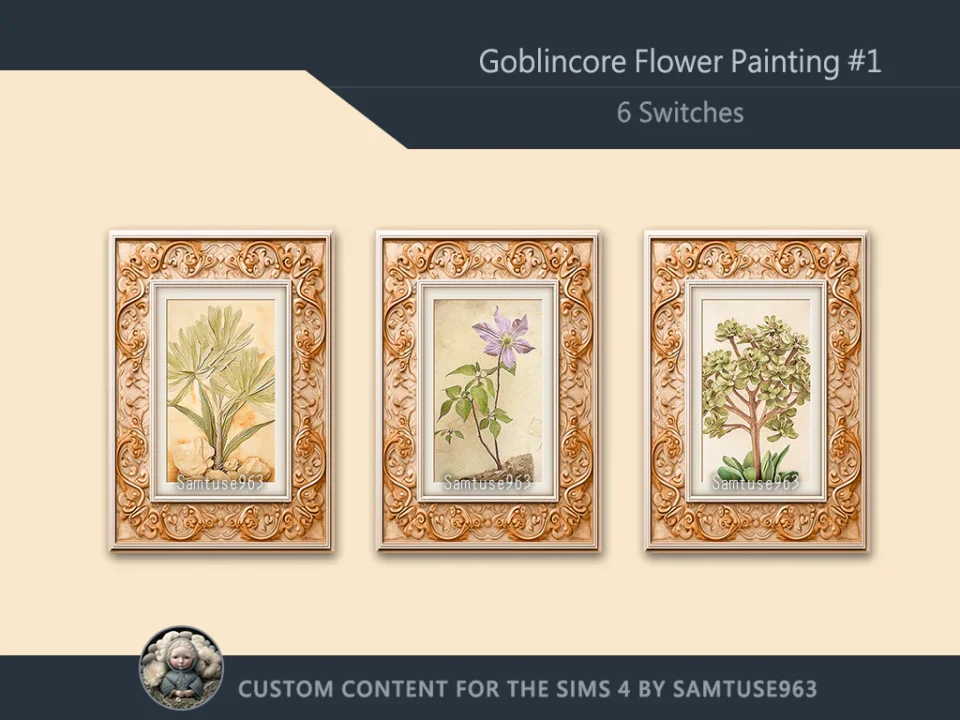 Goblincore Flower Painting #1 Samtuse963