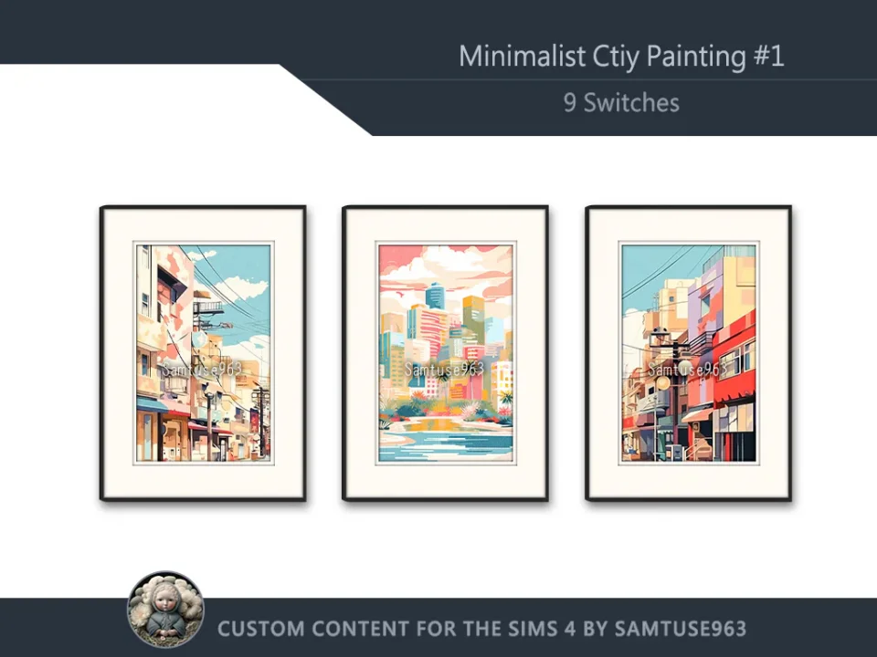 Minimalist City Painting #1 Sellable Extra A Samtuse963