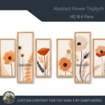 HQ Abstract Flower Triptych #4 Sellable Extra B Samtuse963