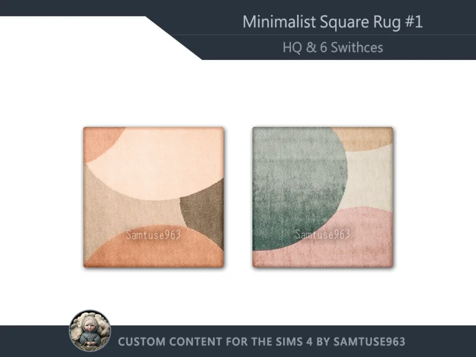HQ Minimalist Square Dance Rug #1 Samtuse963