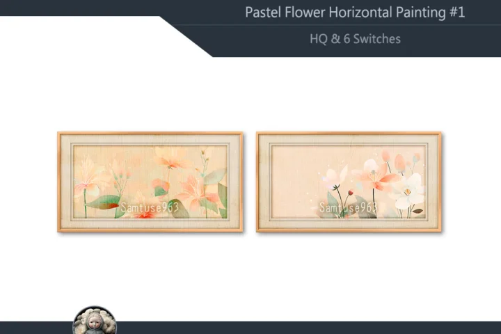 HQ Pastel Flower Horizontal Painting #1 Samtuse963