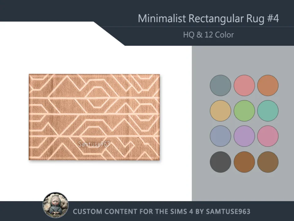 HQ Minimalist Rectangular Dance Rug #4 Samtuse963