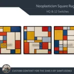 HQ Neoplasticism Square Dance Rug #1 Samtuse963