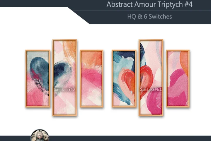 HQ Abstract Amour Triptych #4 Sellable Extra B Samtuse963