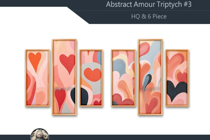 HQ Abstract Amour Triptych #3 Sellable Extra B Samtuse963
