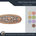 HQ Classic Flower Oval Dance Rug #2 Samtuse963