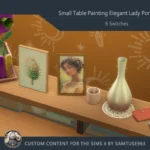 Small Table Painting Elegant Lady Portrait #1 Samtuse963
