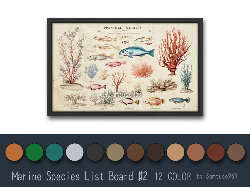 Marine Species List Board #2 Samtuse963