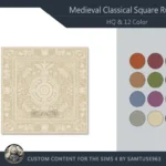 HQ Medieval Classical Square Dance Rug #5 Samtuse963