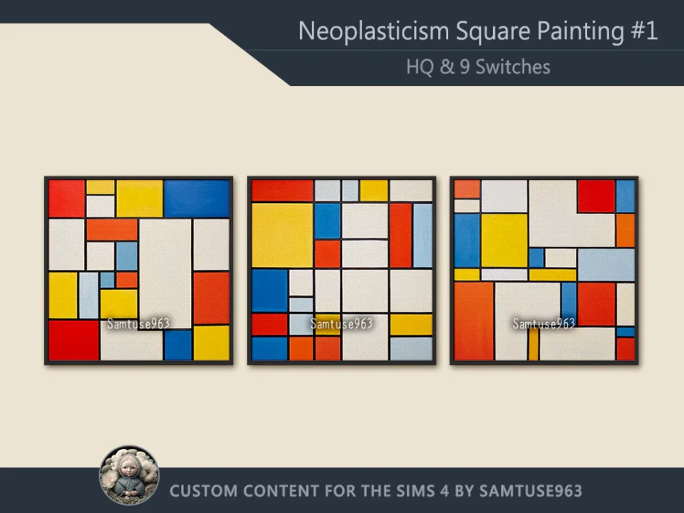 HQ Neoplasticism Square Painting #1 Sellable Extra C Samtuse963