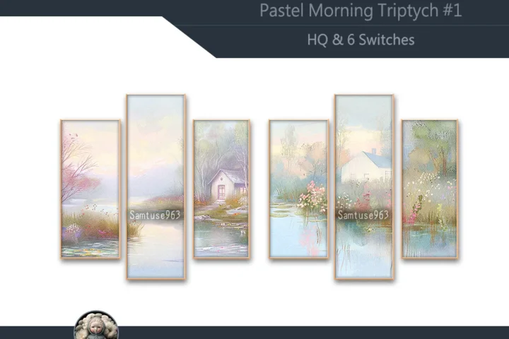 HQ Pastel Morning Triptych #1 Sellable Extra B Samtuse963