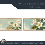 HQ Flower Color Sketch Horizontal Painting #3 Samtuse963