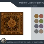 Medieval Classical Square Dance Rug #6 Samtuse963