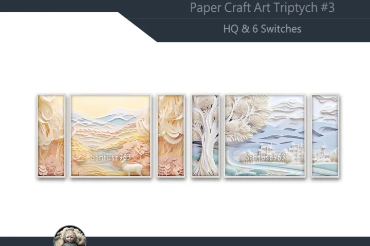 HQ Paper Craft Art Triptych #3 Sellable Extra E Samtuse963