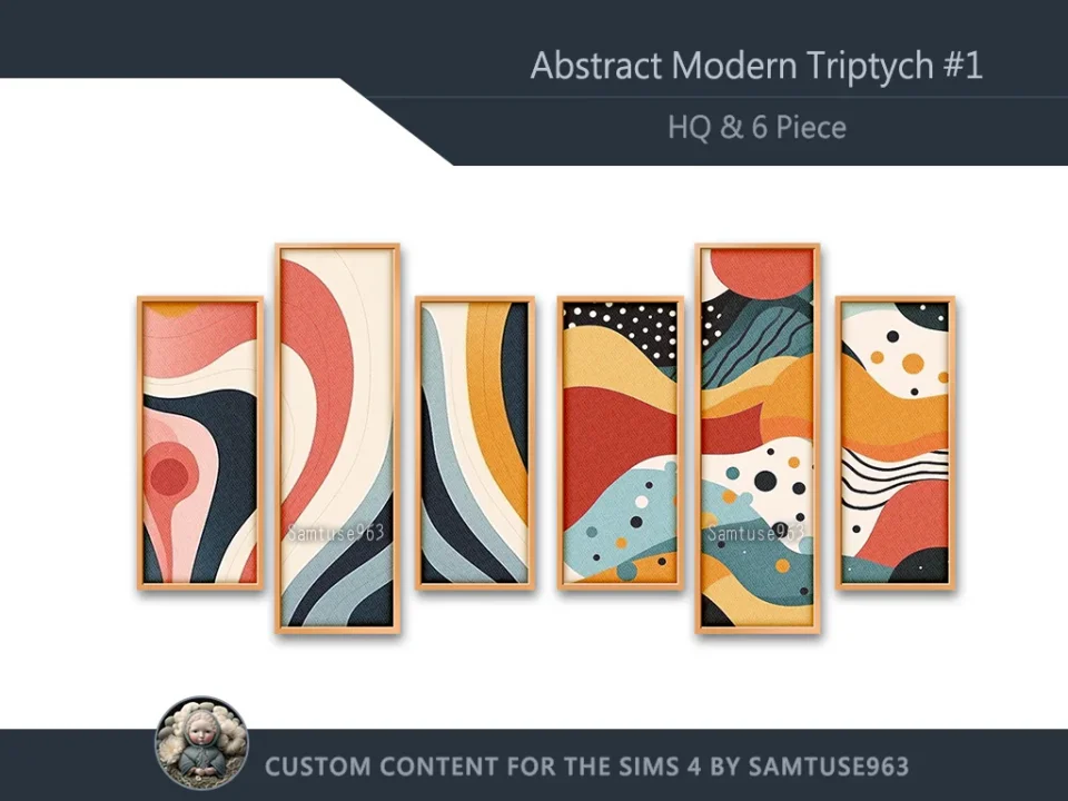 HQ Abstract Modern Triptych #1 Sellable Extra B Samtuse963