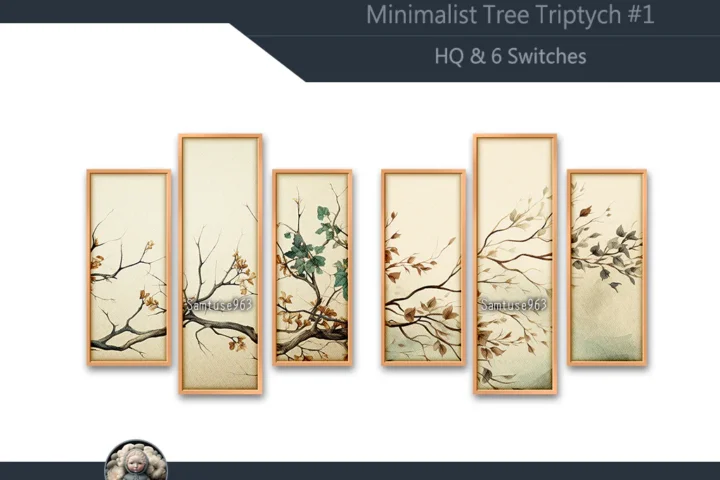 HQ Minimalist Tree Triptych #1 Sellable Extra B Samtuse963