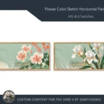 HQ Flower Color Sketch Horizontal Painting #1 Sellable Samtuse963