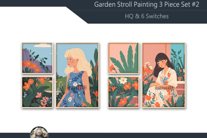 HQ Garden Stroll Painting 3 Piece Set #2 Sellable Extra F Samtuse963