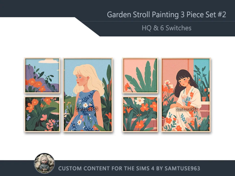 HQ Garden Stroll Painting 3 Piece Set #2 Sellable Extra F Samtuse963