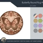 Butterfly Round Dance Rug #3 Samtuse963