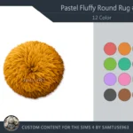 Pastel Fluffy Round Dance Rug #22 Samtuse963