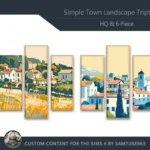 HQ Simple Town Landscape Triptych #1 Sellable Extra B Samtuse963