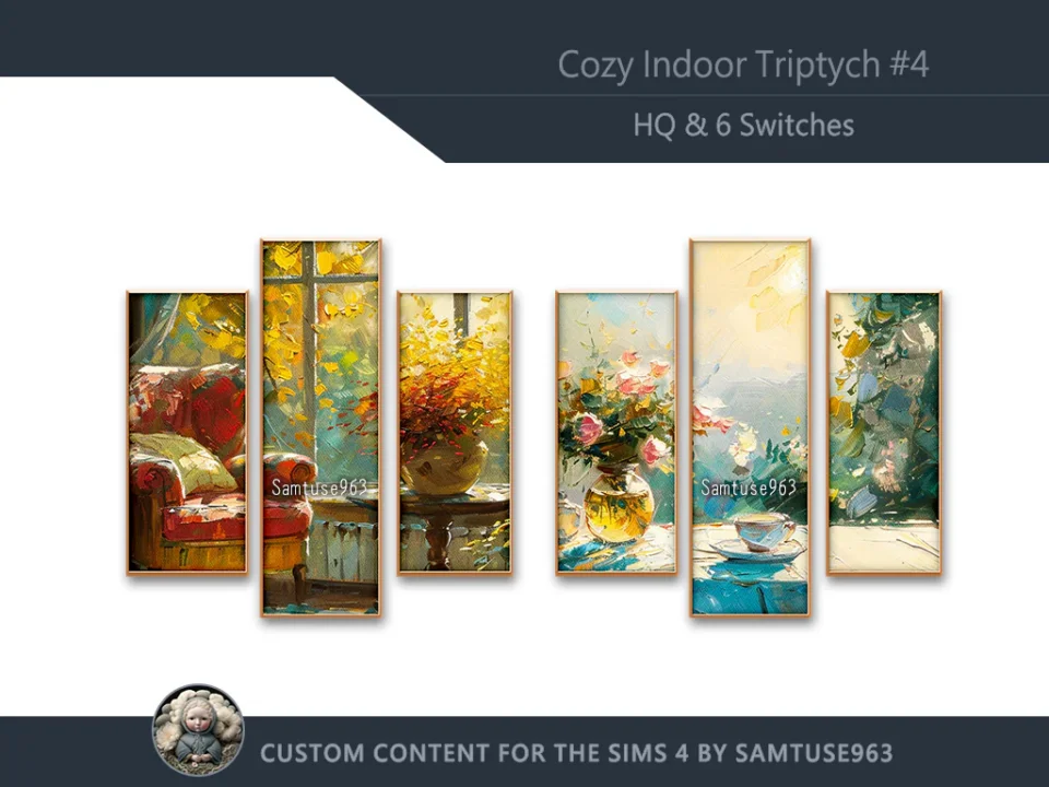 HQ Cozy Indoor Triptych #4 Sellable Extra B Samtuse963