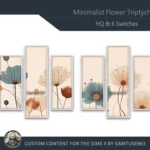 HQ Minimalist Flower Triptych #1 Sellable Extra B Samtuse963