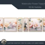 HQ Watercolor Flower Triptych #2 Sellable Extra E Samtuse963