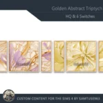 HQ Golden Abstract Triptych #3 Sellable Extra E Samtuse963