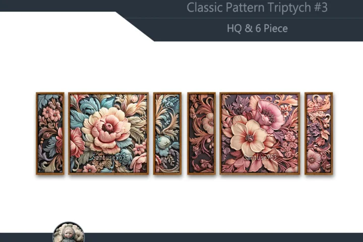 HQ Classic Pattern Triptych #3 Sellable Extra E Samtuse963