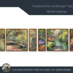 HQ Impressionist Landscape Triptych #2 Sellable Extra E Samtuse963