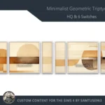 HQ Minimalist Geometric Triptych #1 Sellable Extra E Samtuse963