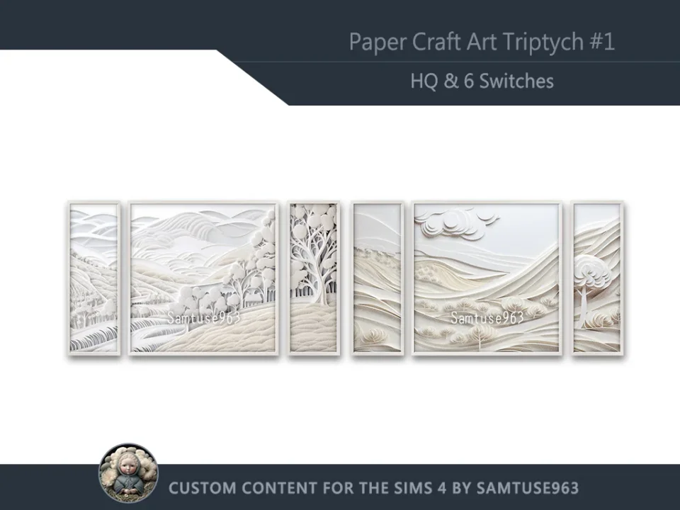 HQ Paper Craft Art Triptych #1 Sellable Extra E Samtuse963