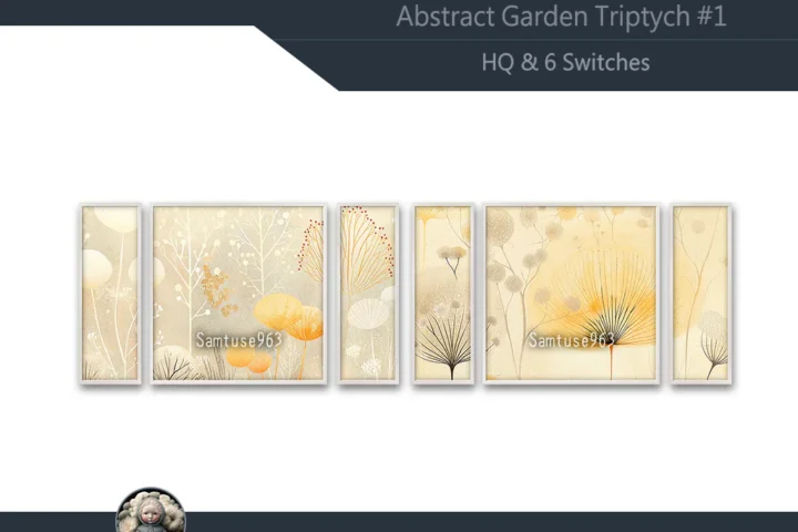 HQ Abstract Garden Triptych #1 Sellable Extra E Samtuse963