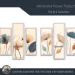 HQ Minimalist Flower Triptych #2 Sellable Extra B Samtuse963
