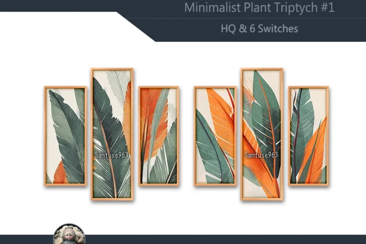HQ Minimalist Plant Triptych #1 Sellable Extra B Samtuse963