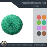Pastel Fluffy Round Dance Rug #22 Samtuse963