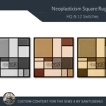 HQ Neoplasticism Square Dance Rug #1 Samtuse963