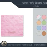 Pastel Fluffy Square Dance Rug #6 Samtuse963