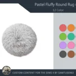 Pastel Fluffy Round Dance Rug #22 Samtuse963